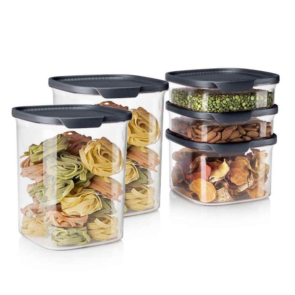 Tupper Ware Tupperware Ultra Clear® Square | Food Storage Containers, 5 Piece Set