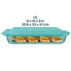 Pyrex Pyrex® Sculpted Tinted Glass 3QT Oblong Baking Dish with Lid, Aqua