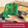 Pyrex Pyrex® MealBox™ 5.5-cup Divided Glass Food Storage Container with Green Lid
