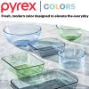 Pyrex Pyrex® Simply Store® Tinted 4-piece Rectangle Storage Set with Green Plastic Lids