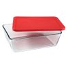 Pyrex Pyrex® Simply Store® 11-cup Rectangular Glass Food Storage Container with Red Lid